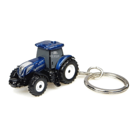 New Holland T7.225 Blue Power Tractor Llavero de metal.